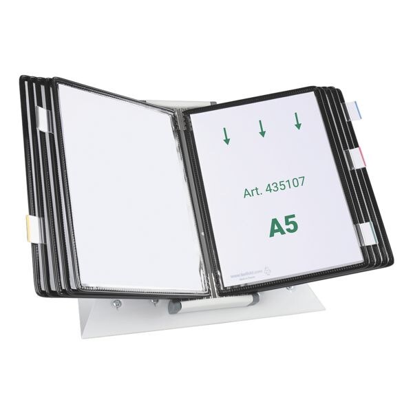 Tafelstandaard A5 met 10 zichtpanelen