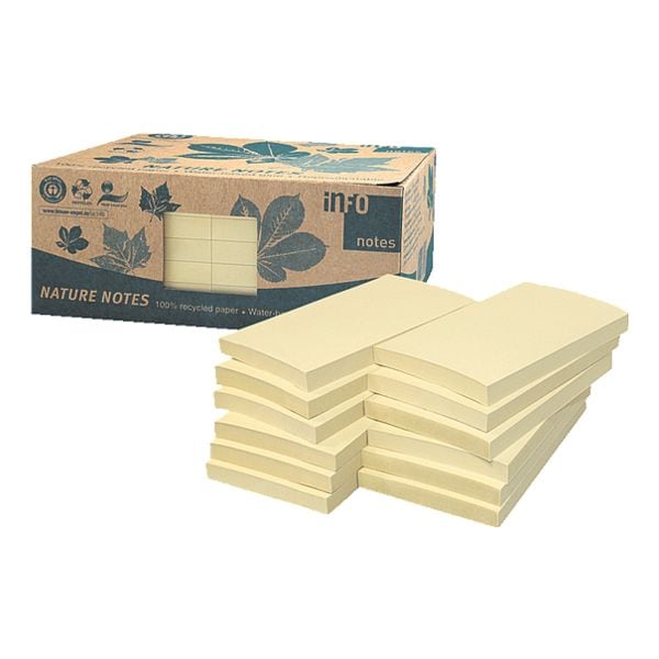 Pak met 12 blokken herkleefbare notes »Recycling Notes«, 12,5 x 7,5 cm, geel