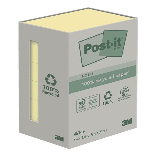 Blok herkleefbare notes »Recycling Notes 653-1B« 6 stuks 38 x 51 mm