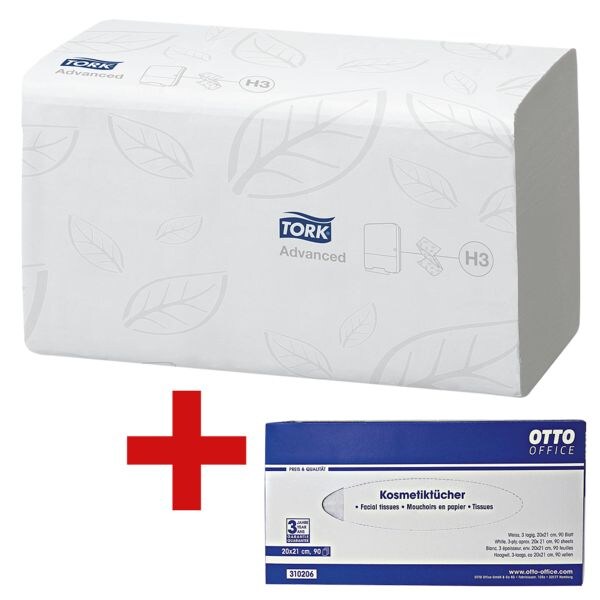 Papieren handdoekjes incl. box tissues