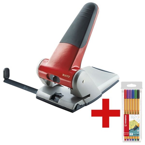 Extra sterke perforator »5180« incl. pak met 6 fineliners »Point 88 - Kreativ«