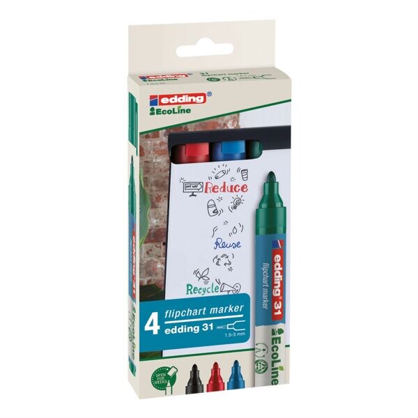 Pak van 4 flipchart-markers »31 EcoLine«