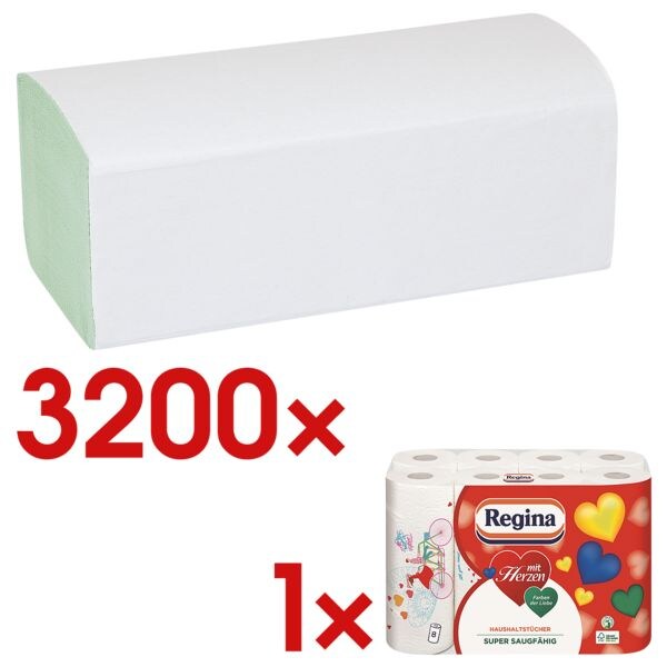 Papieren handdoekjes incl. keukenrollen pak van 8