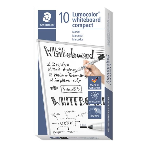 Pak met 10 whiteboardmarkers »Lumocolor« zwart