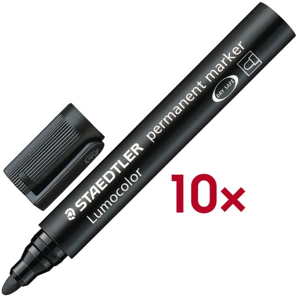 Pak met 10 permanente markers »Lumocolor«