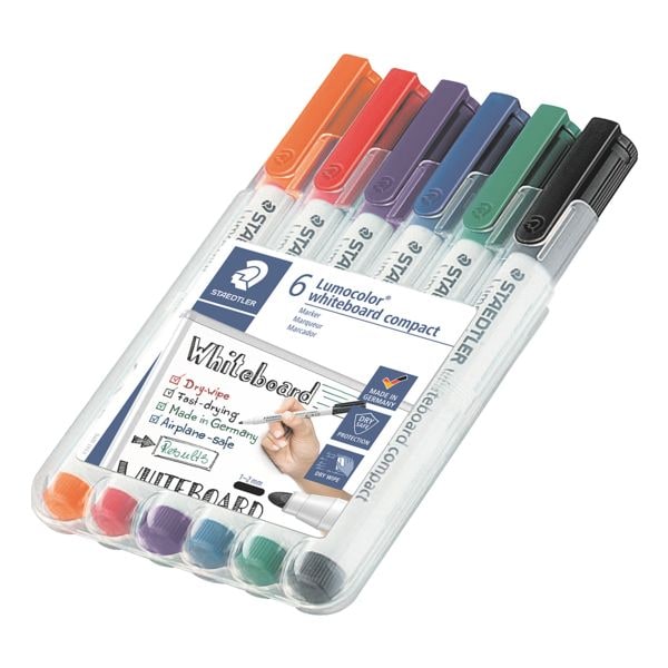 Etui met 6 whiteboardmartkers »Lumocolor« 6 kleuren