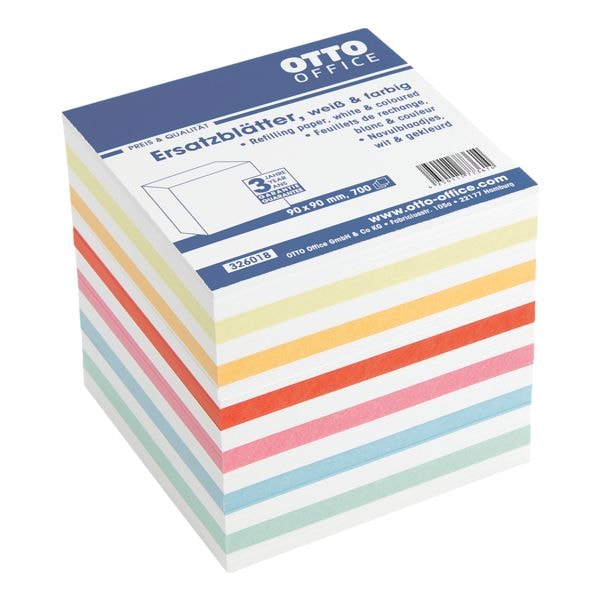 Reserveblaadjes voor memobox wit en gekleurd