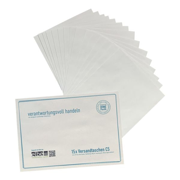 Pak van 15 gerecycleerde enveloppen »C5 - zonder venster« envelop in envelop