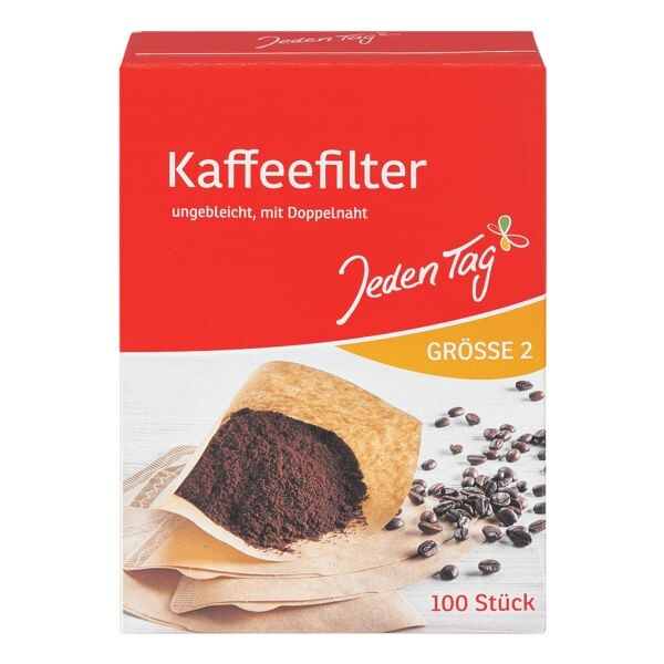 Pak met 100 koffiefilters naturel bruin, maat 2