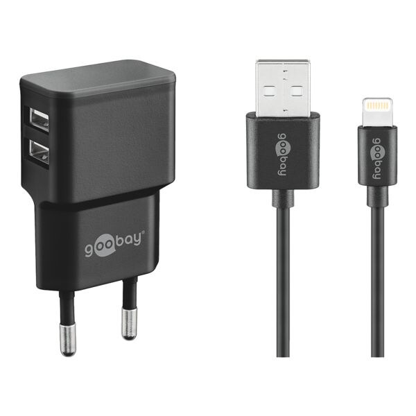 Lightning-Dual-oplaadset 2,4 A zwart