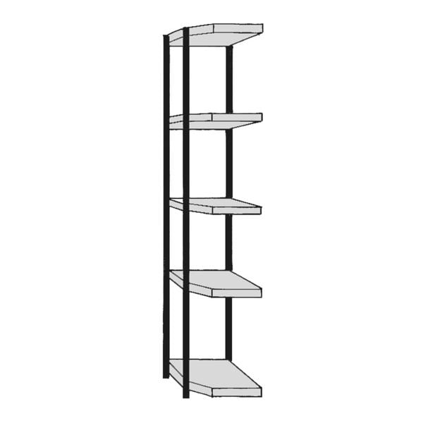 Open hoekkast deel »Stora 100« 5 planken 60 cm diep