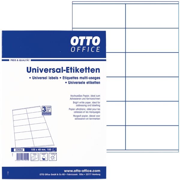 Pak van 1200 universele etiketten