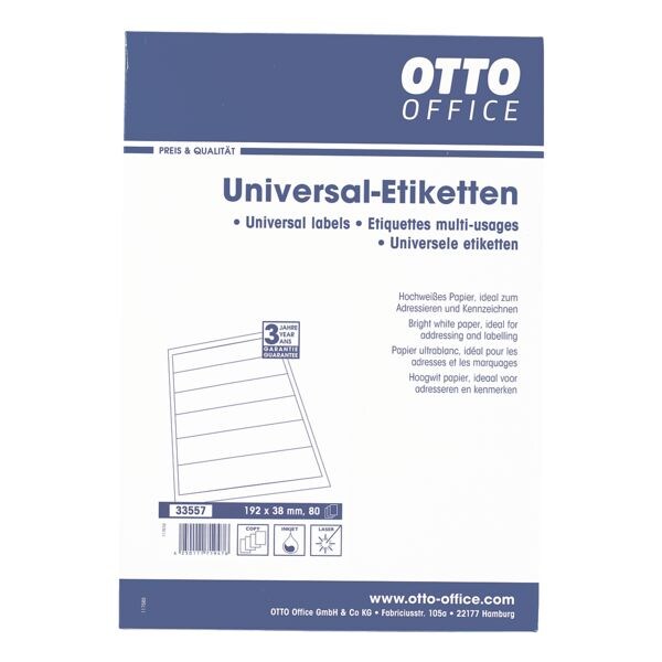 Zelfklevende ordnerrugetiketten wit »38x192 mm«