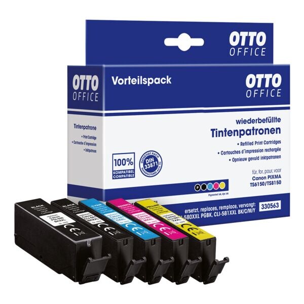 Inktpatronenset vervangt Canon »PGI-580XXLPGBK/CLI-581XXLBK/C/M/M/Y«