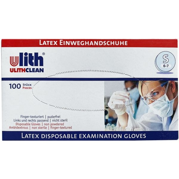 Wegwerphandschoenen latex poedervrij maat S