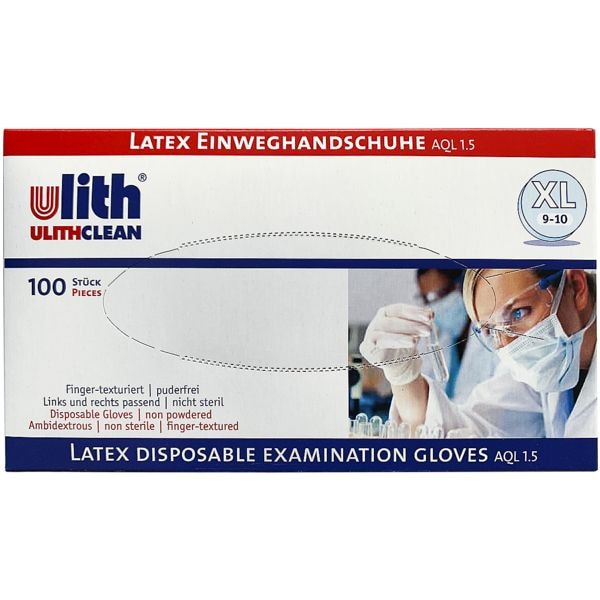 Wegwerphandschoenen latex poedervrij maat XL