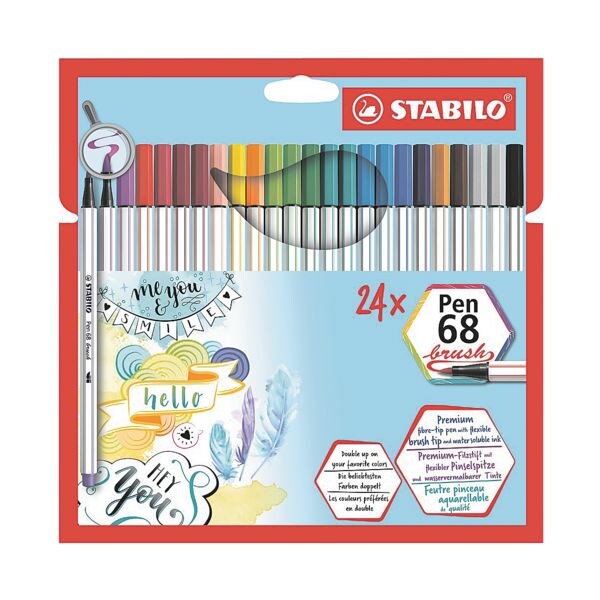 Pak met 24 viltstiften »Pen 68 brush«