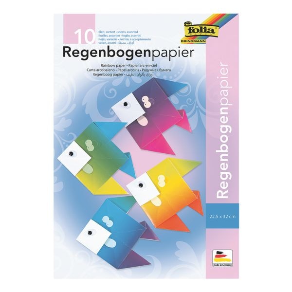 folia Pak Met 10 Mappen Regenboogpapier, 10 Bladen