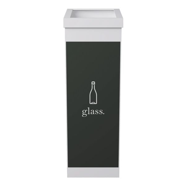 Afvalbak wit 60 l - voor glas
