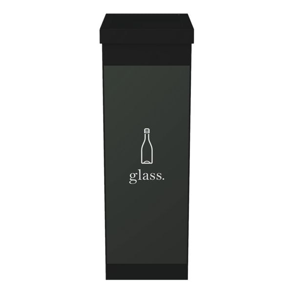Afvalbak zwart 60 l - voor glas