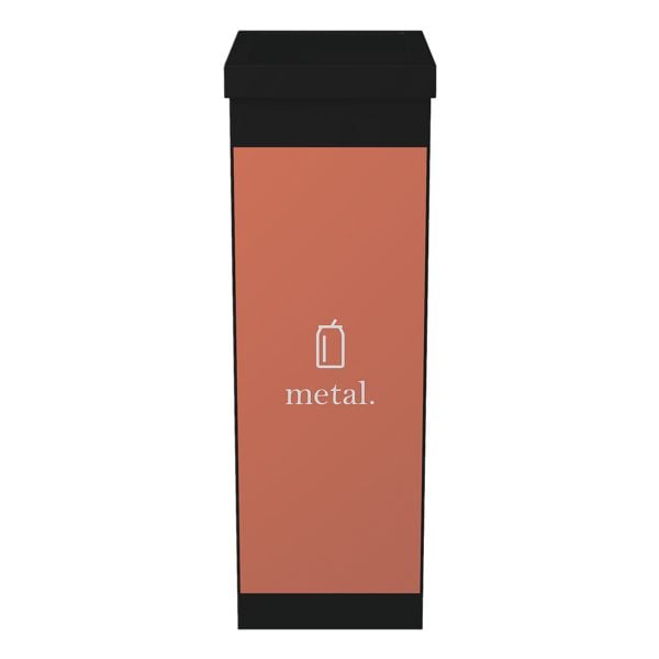 Afvalbak zwart 60 l - voor metaal