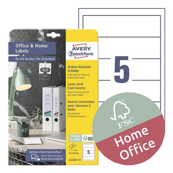 Pak met 50 ordnerrug etiketten