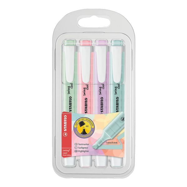 Etui met 4 markeerstiften »swing cool Pastel«