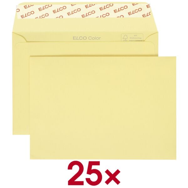 Enveloppen »COLOR licht chamois« C6 zonder venster met zelfklevende flap met bes
