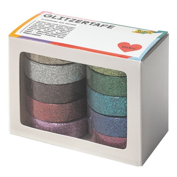 Glittertape plakband 10 rollen »Glitter-Tape«