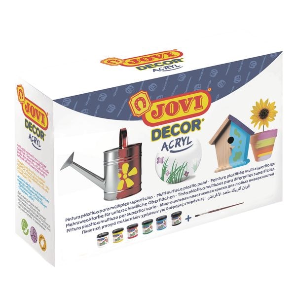 Set met 6x acrylverf met penseel