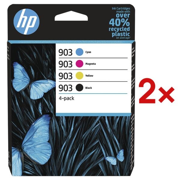 2x inktpatronen HP 903 multi-pak zwart, cyaan, magenta, geel - 6ZC73AE