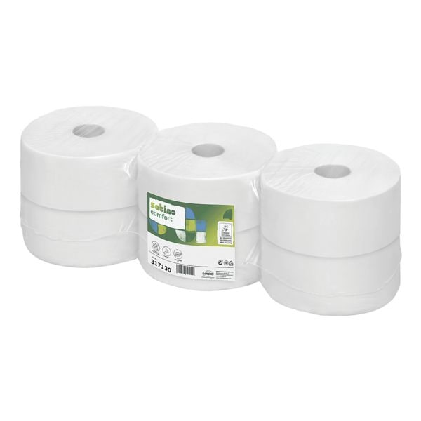 6 grote rollen gerecycleerd toiletpapier 2-laags (6 x 1520 vel)