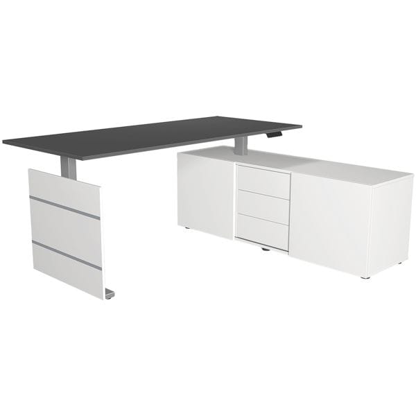 In hoogte verstelbaar compact bureau (elektrisch) »Move 3« met sideboard