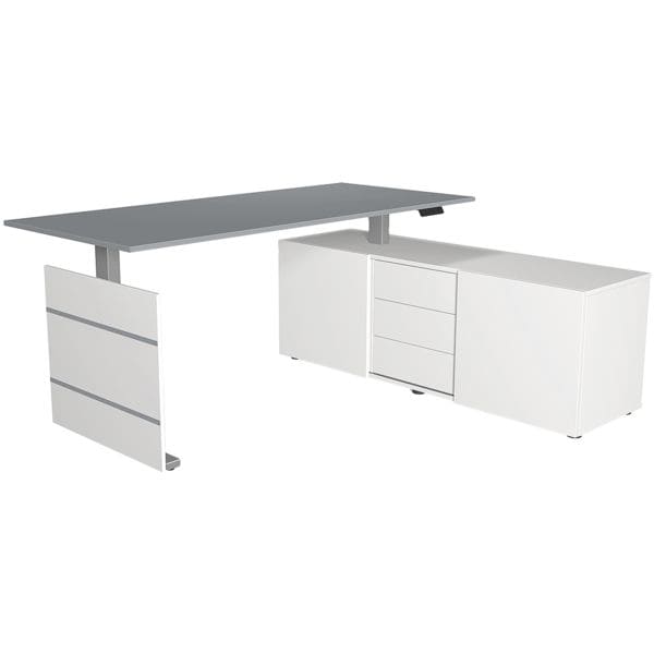 In hoogte verstelbaar compact bureau (elektrisch) »Move 3« met sideboard