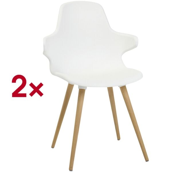 Set van 2 bezoekersstoelen »T2020« houten frame met armleuningen