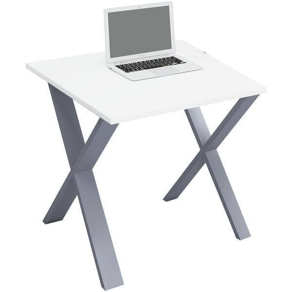 Bureau »Lona« 80/80 cm X-voet onderstel zilver