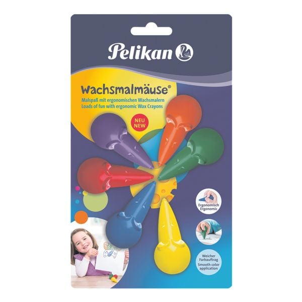 Waskrijtjes »Waskrijtmuizen« in 6 kleuren