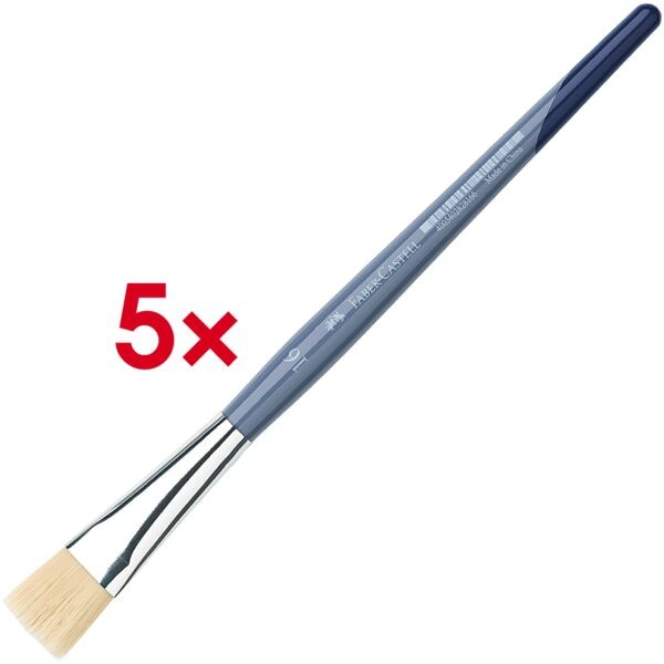 Pak met 5 platte penselen maat 16