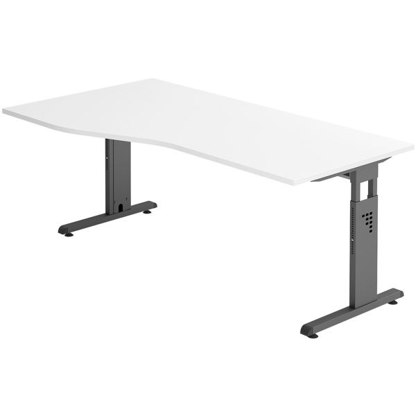 Bureau, vrije vorm »O-Line« 180 cm onderstel antraciet