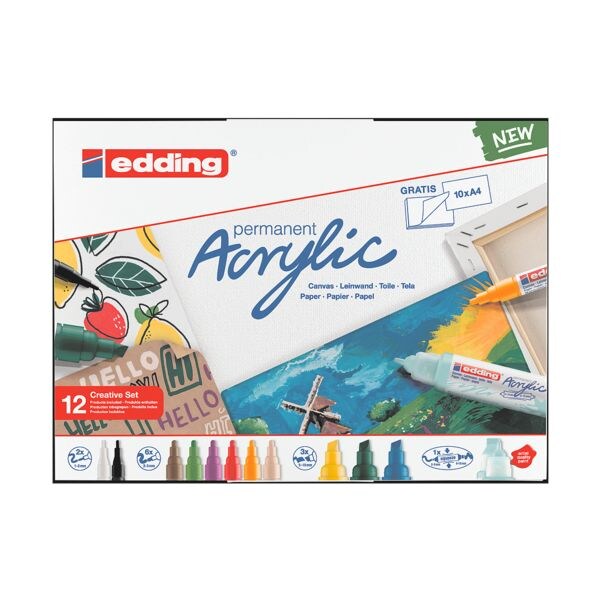 12-delige acryl markerset »basic« (5000 + 5100 + 5300 + 5400)