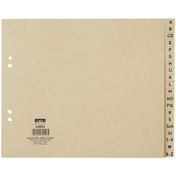 Kartonnen tabbladen »Nature« A-Z half A4