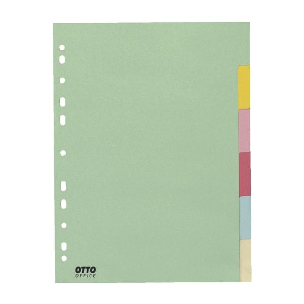 Kartonnen tabbladen 6-delig blanco A4 pastelkleuren