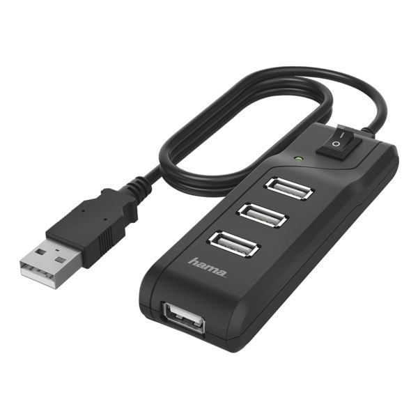 USB 2.0 hub, 4 poorten, zwart
