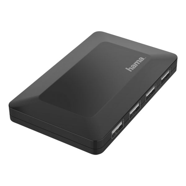 USB 2.0 hub, 4 poorten, zwart incl. voeding