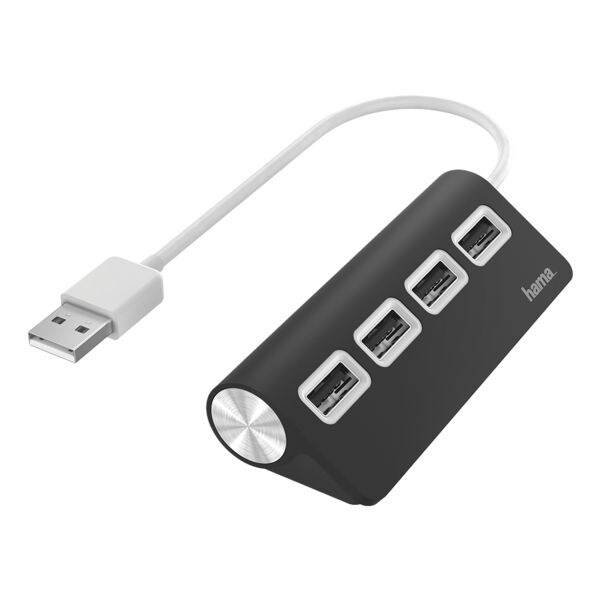 USB 2.0 hub, 4 poorten, zwart