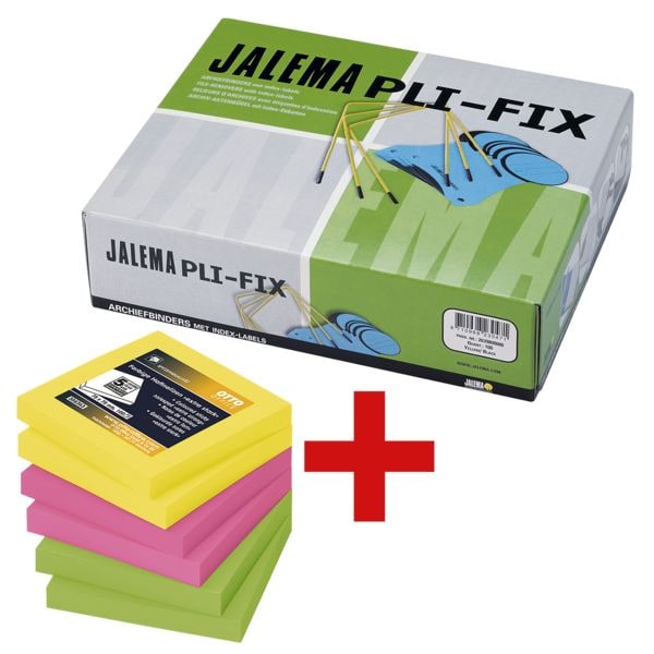 Archiefbinders »Pli-Fix« incl. blok herkleefbare notes »extra sterk« neon 75 x 7