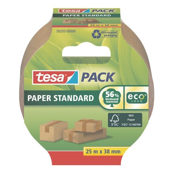 Verpakkingstape »Papier Standaard EcoLogo« 38 mm / 25 m 58293-00000-00