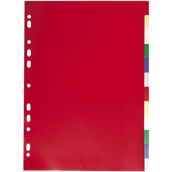 Kunststof registers 12 stuks blanco A4