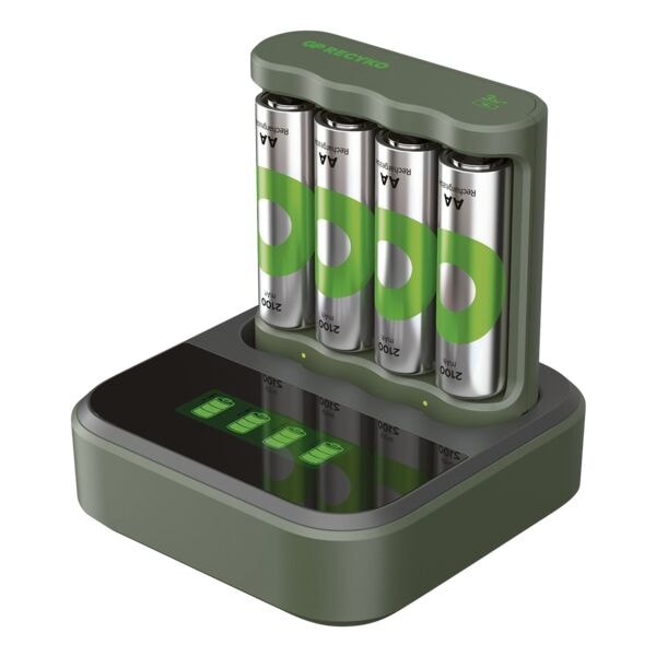 USB-laadapparaat »GP B421« met dockingstation incl. 4 oplaadbare batterijen Mign