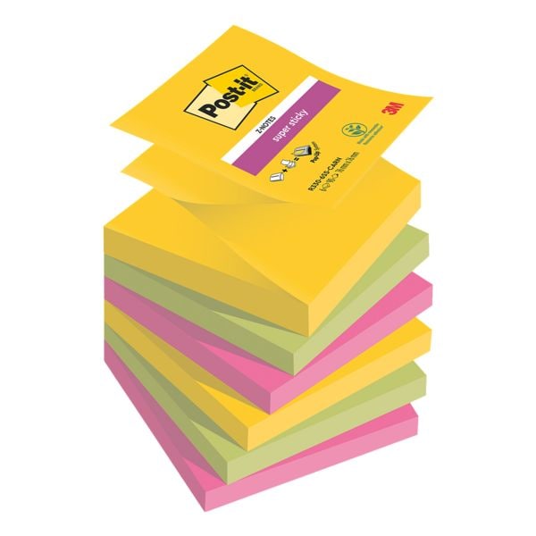 Blok herkleefbare notes 76 x 76 mm »Z-Notes Carnival Collection«, 6 stuks